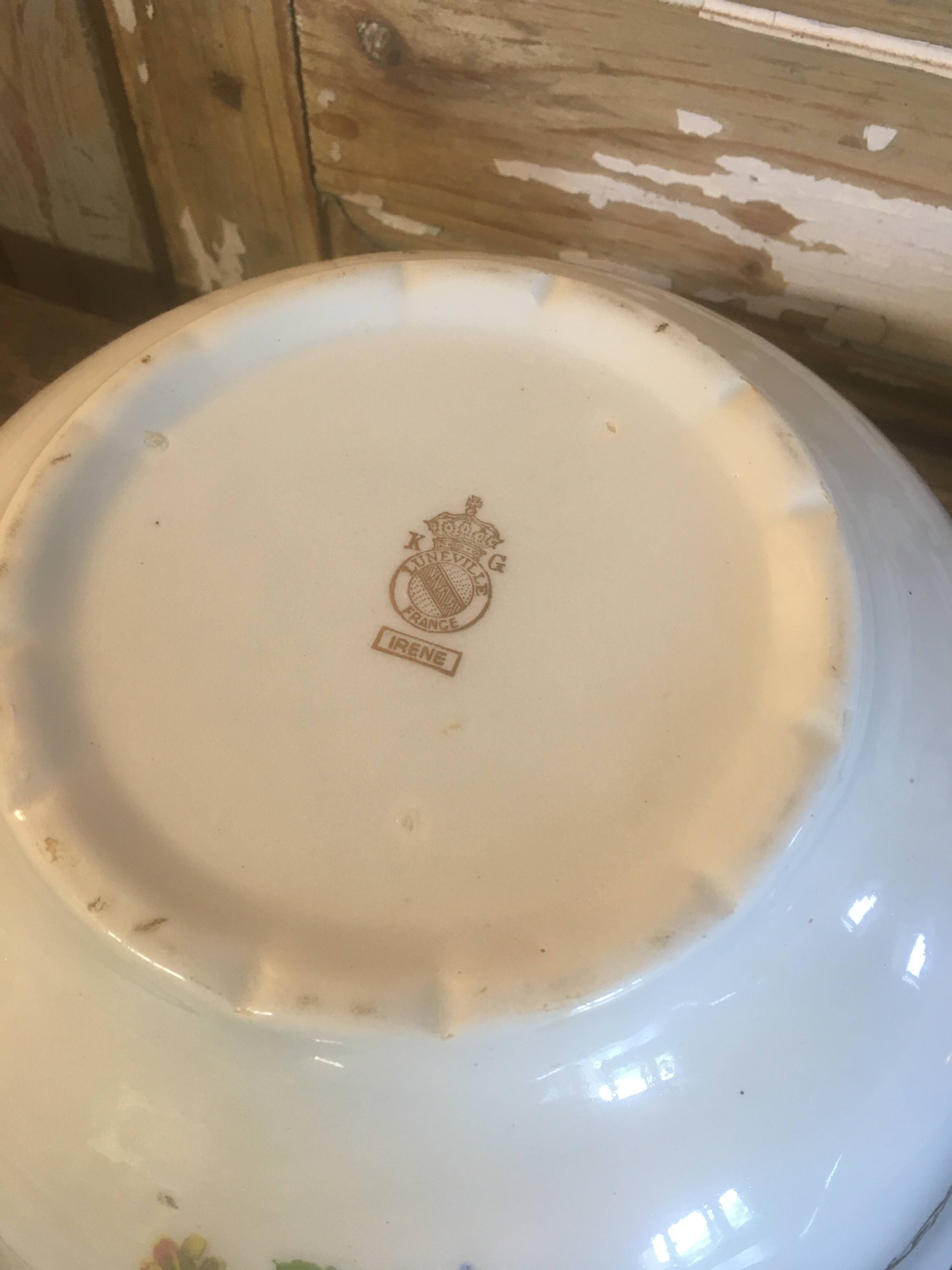 Set of tureen, salad bowl and "Irene" dish in Luneville earthenware