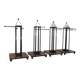 Wooden and brass coat rack, set of 4, 1970s