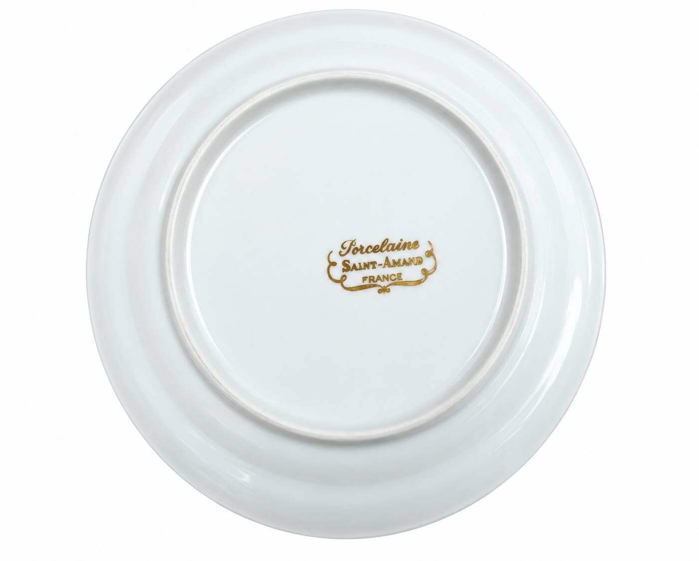 Saint-Amand Fribourg table service in midnight blue and gold, 45 pieces.