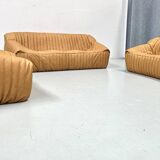 Canapé Sandra en Cuir Camel par A.Hieronimus pour Cinna/Ligne Roset, années 70.
