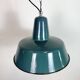 Large Industrial Petrol Enamel Factory Pendant Lamp, 1960s