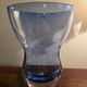 Large krosno vase from poland in blown blue glass, vintage variation.