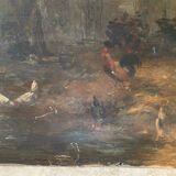 Still life and 19th century school chickens