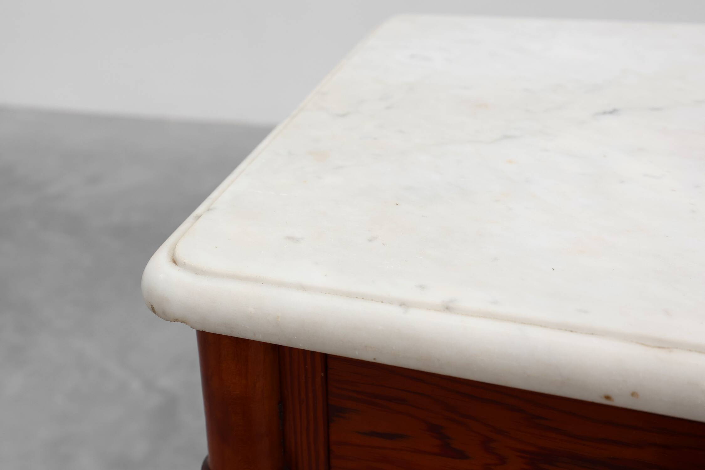 Late 19th century Faux bamboo and marble bedside table, France