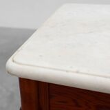 Late 19th century Faux bamboo and marble bedside table, France