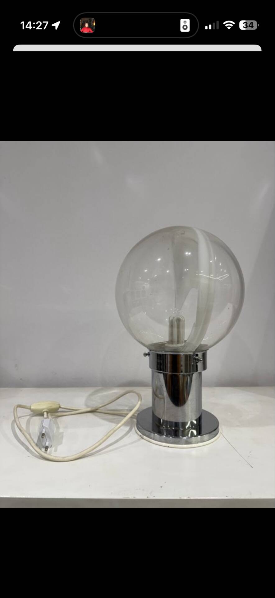 Lampe Murano "Venini" de Toni Zuccheri