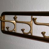 Vintage Art-Deco brass Wall Coat Rack France, 1940s
