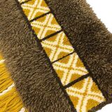 Vintage rug ochre yellow - brown / floor rug / wall tapestry