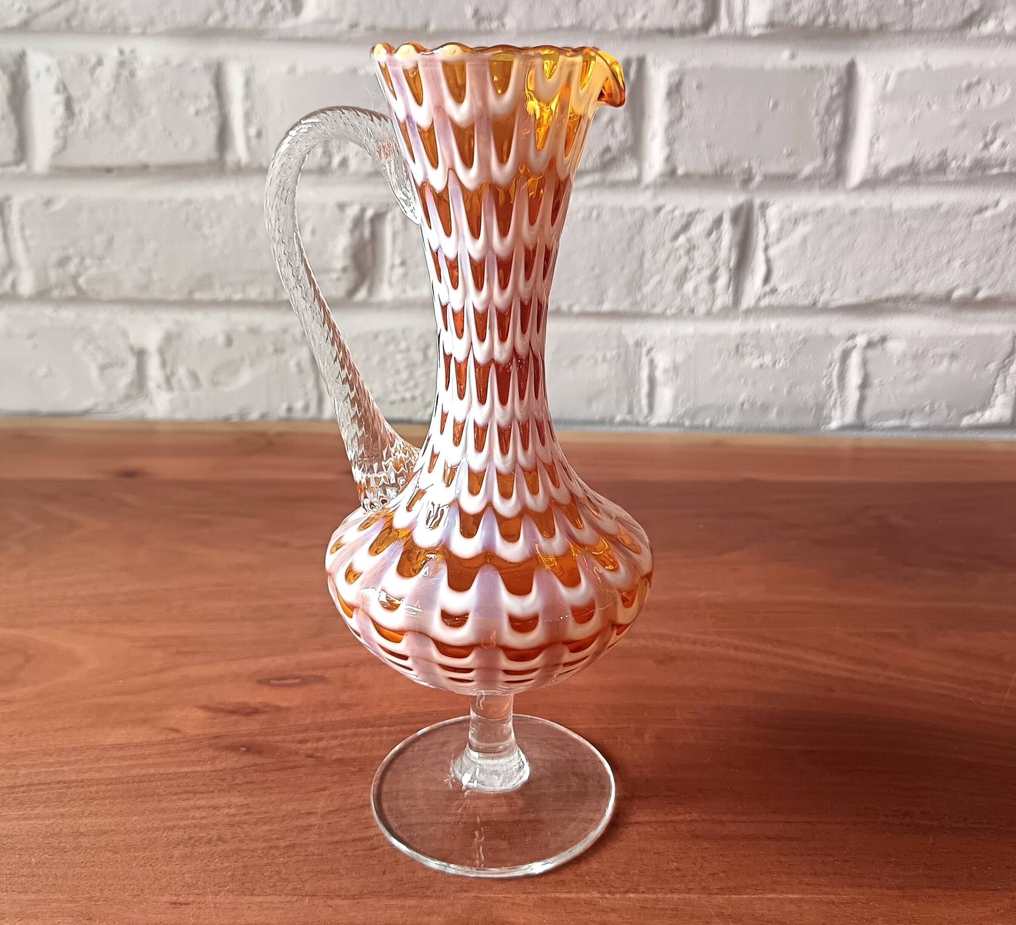 Vintage Murano style amber glass vase