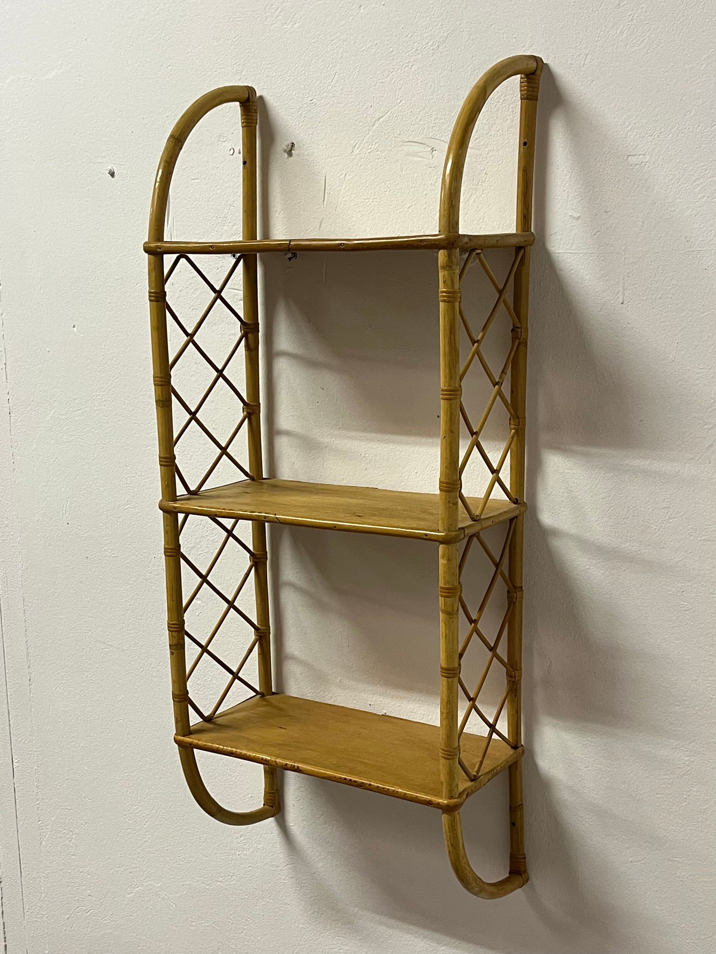 Vintage rattan shelf