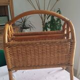 Rattan magazine rack