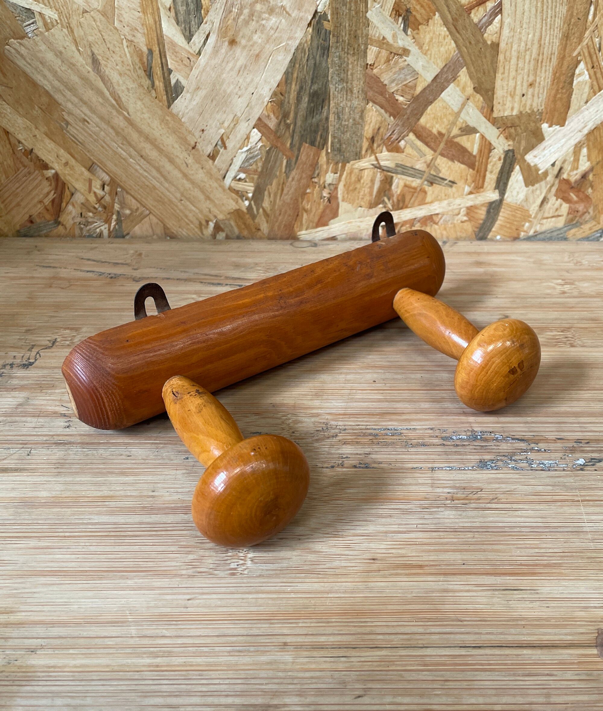 Wooden wall coat rack