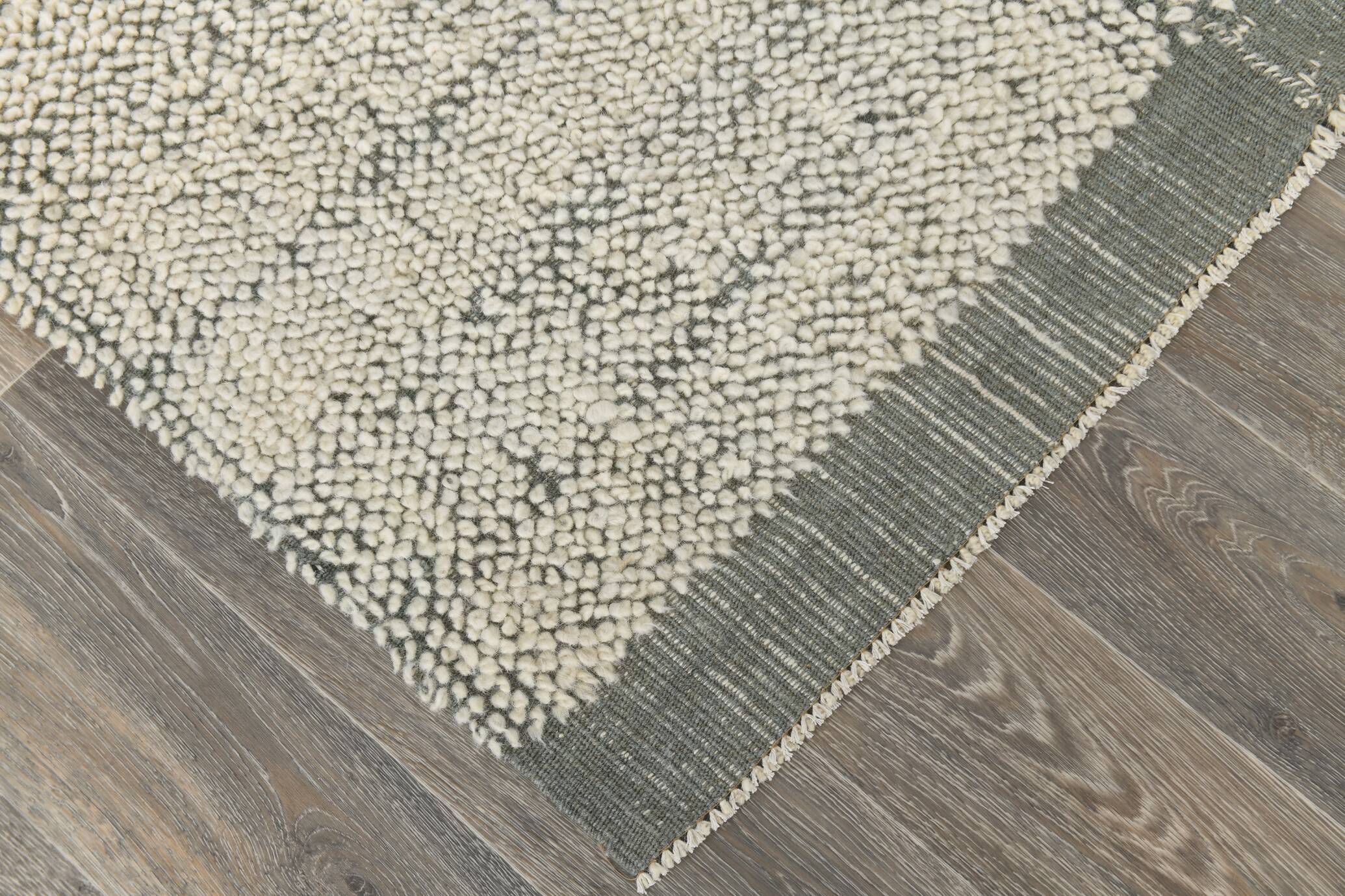 8x10 Handmade Wool Ash Green Modern Turkish Rug, 261x309Cm SK 34930