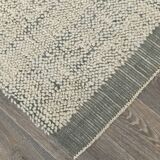 Tapis turc moderne en laine vert cendré, fait à la main, 8x10, 261x309Cm, SK 34930