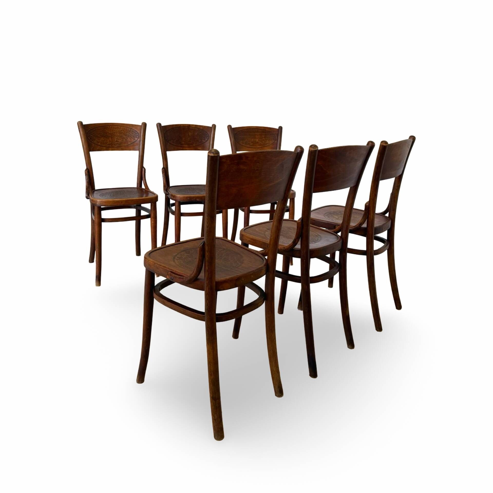 Set of six Authentic antique bentwood chairs, Antonio Volpe