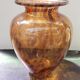Old multilayer glass vase spotted orange brown vintage