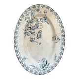 Large oval flat Terre de Fer Gien