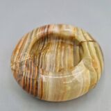 Petit cendrier vintage en onyx à trois supports