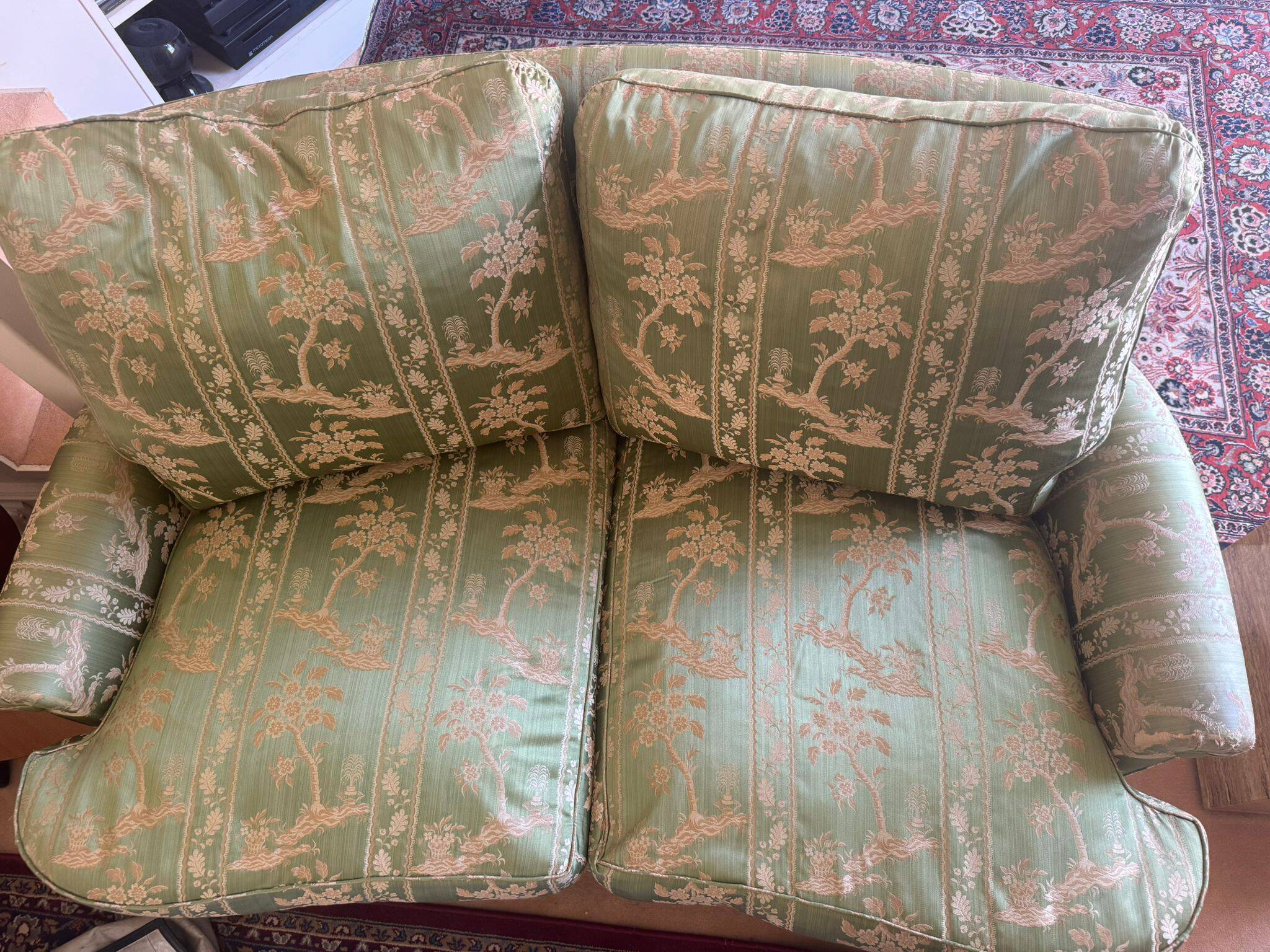 2-seater silk fabric sofa