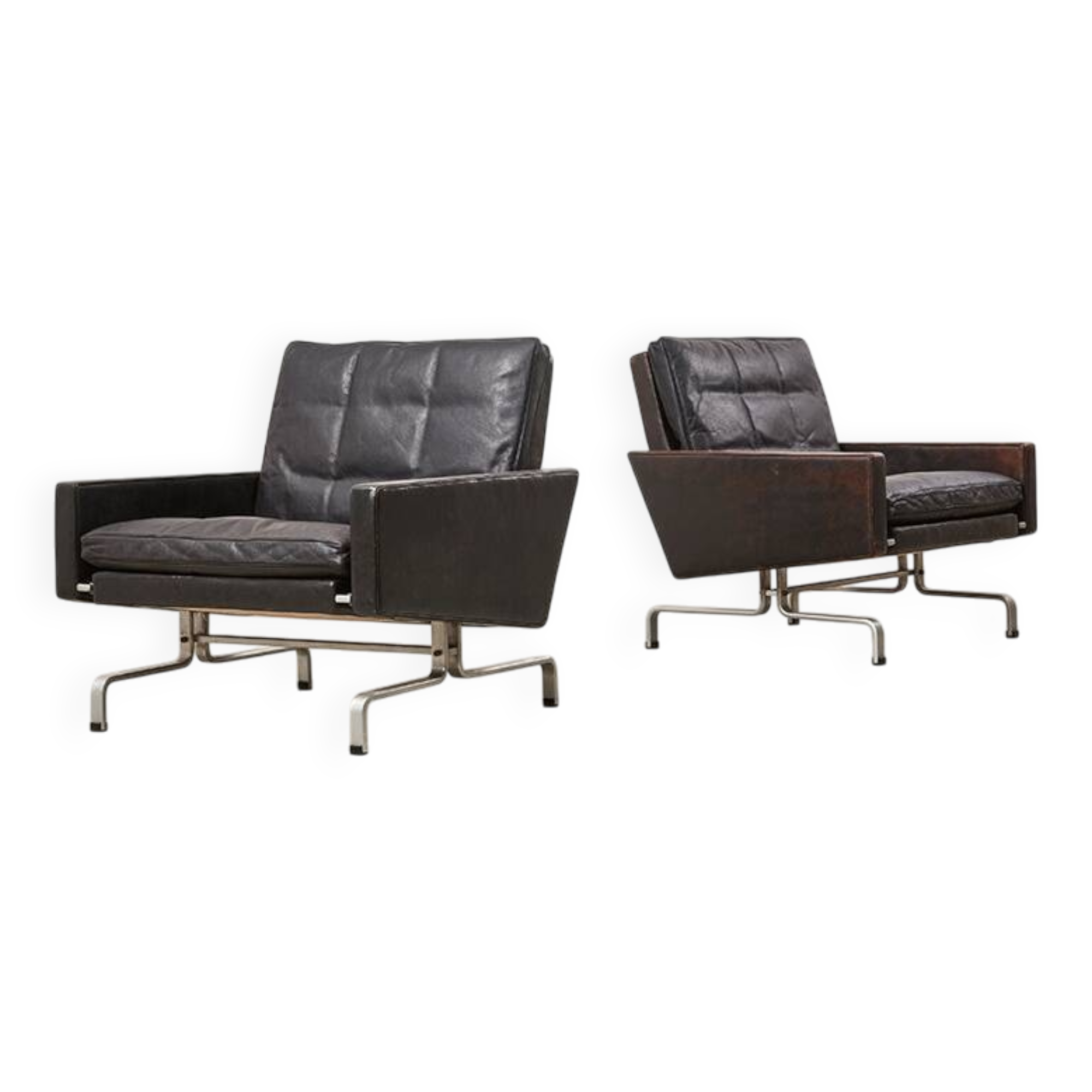 Poul Kjaerholm Early Pair of PK31 Chairs for E. Kold Christensen 1958