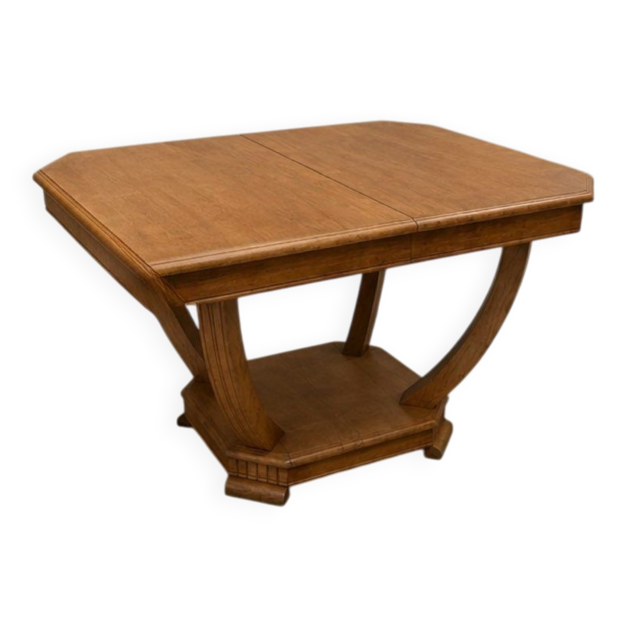 Art Deco extendable table in bleached walnut