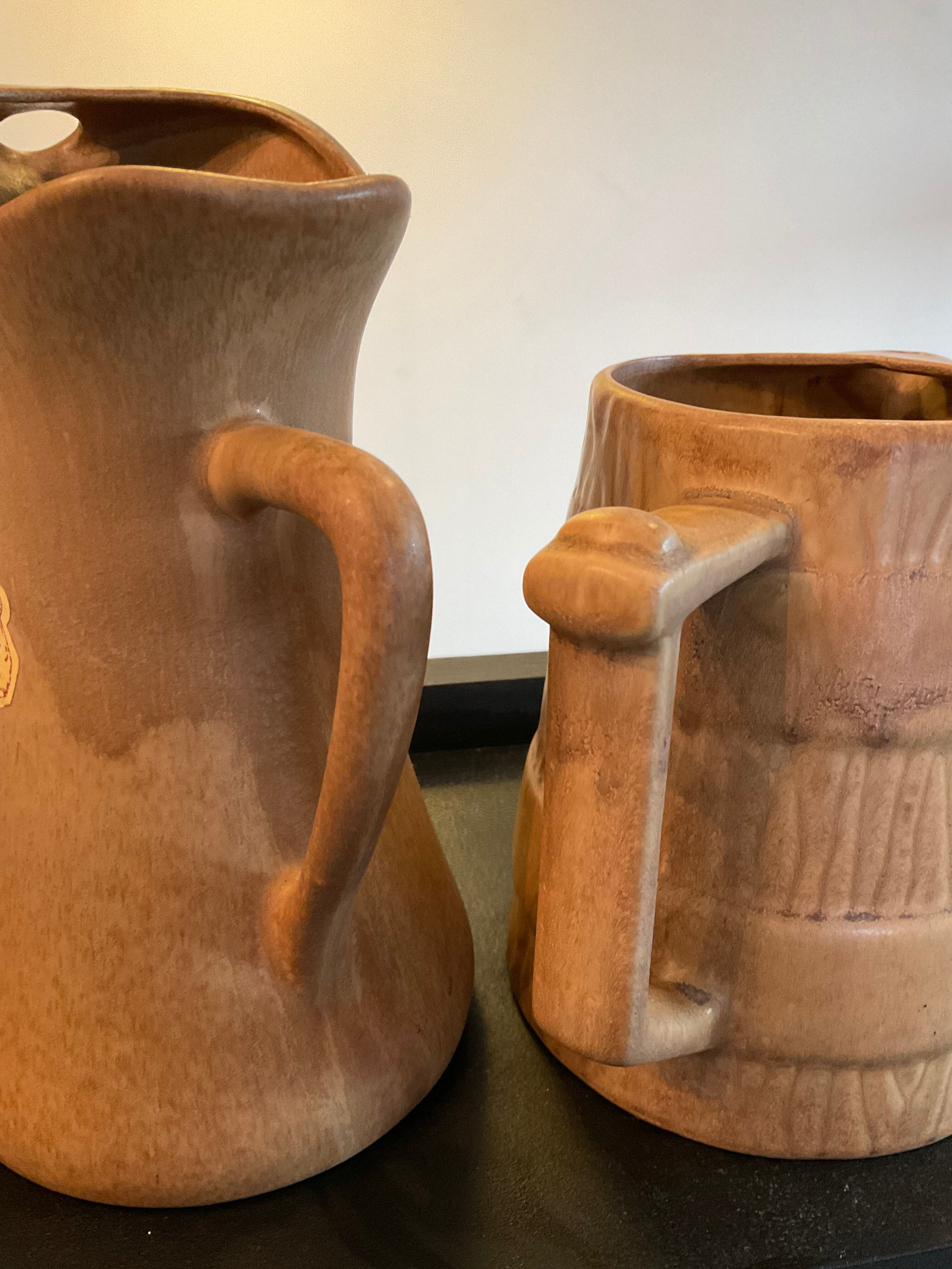 Vintage stoneware jug duo