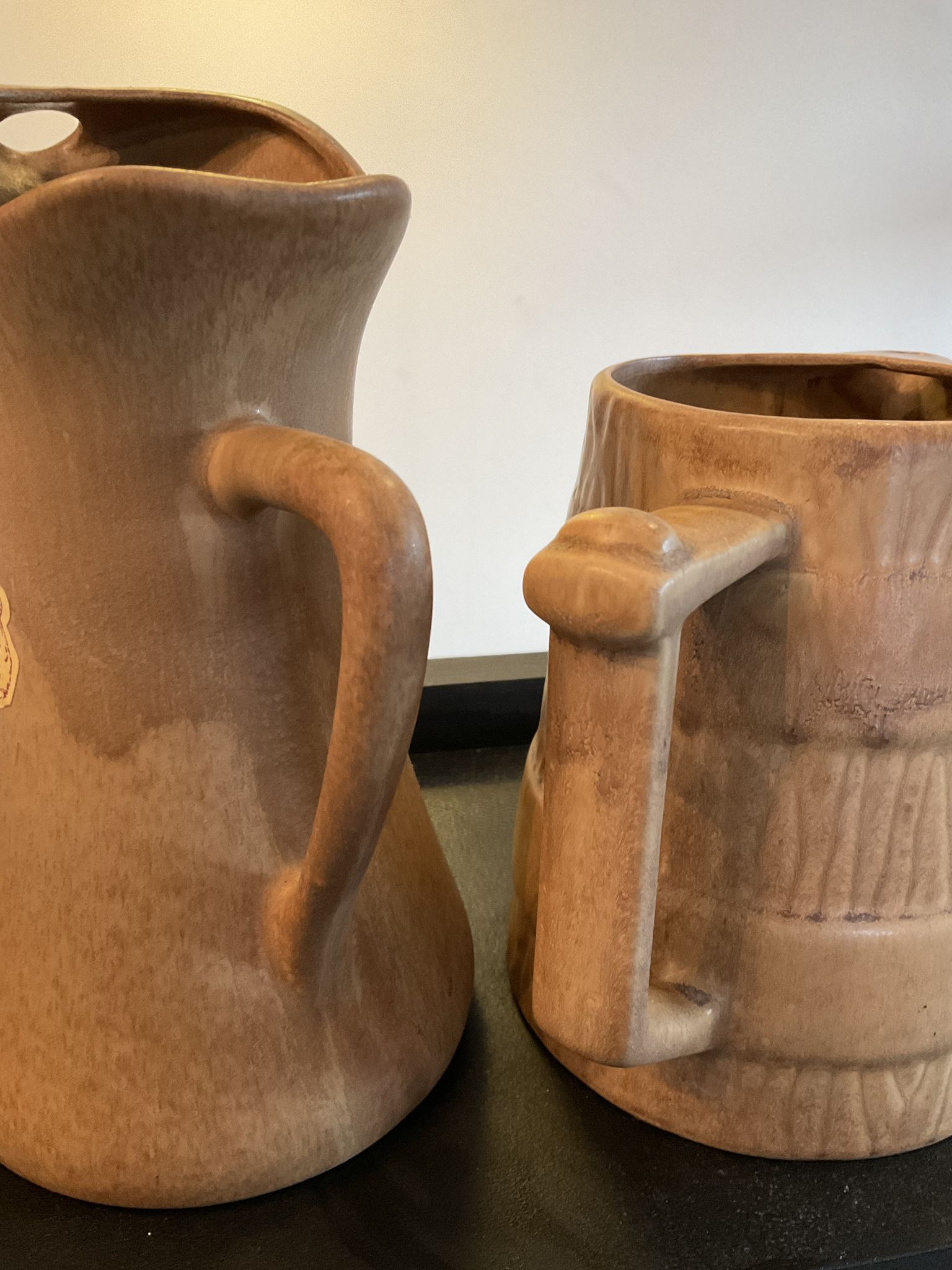 Vintage stoneware jug duo