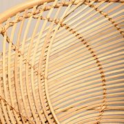 Fauteuil corbeille en rotin et métal noir