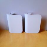 White lacquered metal wall sconces