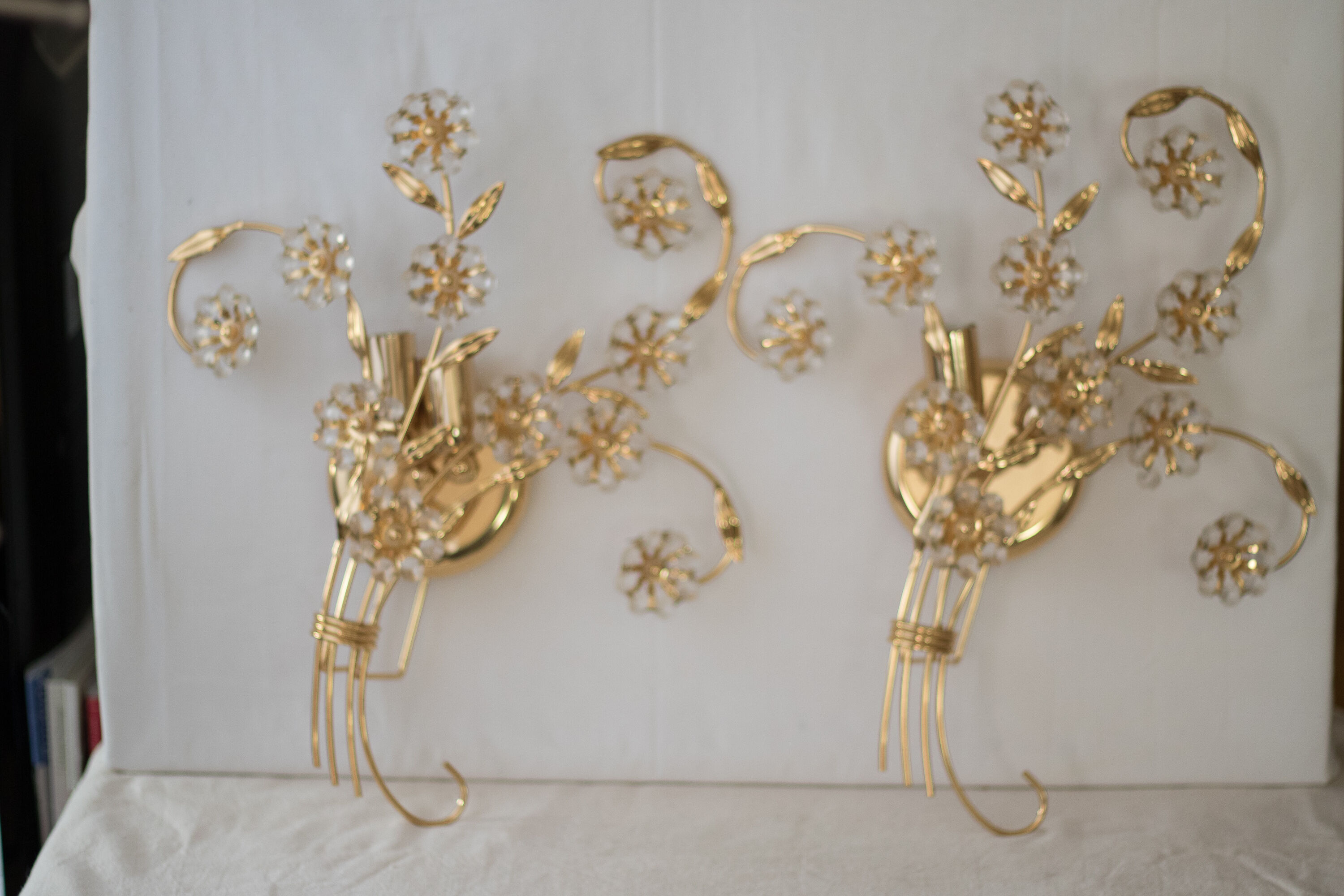 Pair of wall light Italian "Bouquets of flowers"