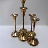 Danish candle holders set 5 design Freddie Anderson Golden brass