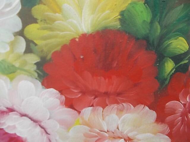 Large painting of a bouquet of flowers 91.5 x 60.5