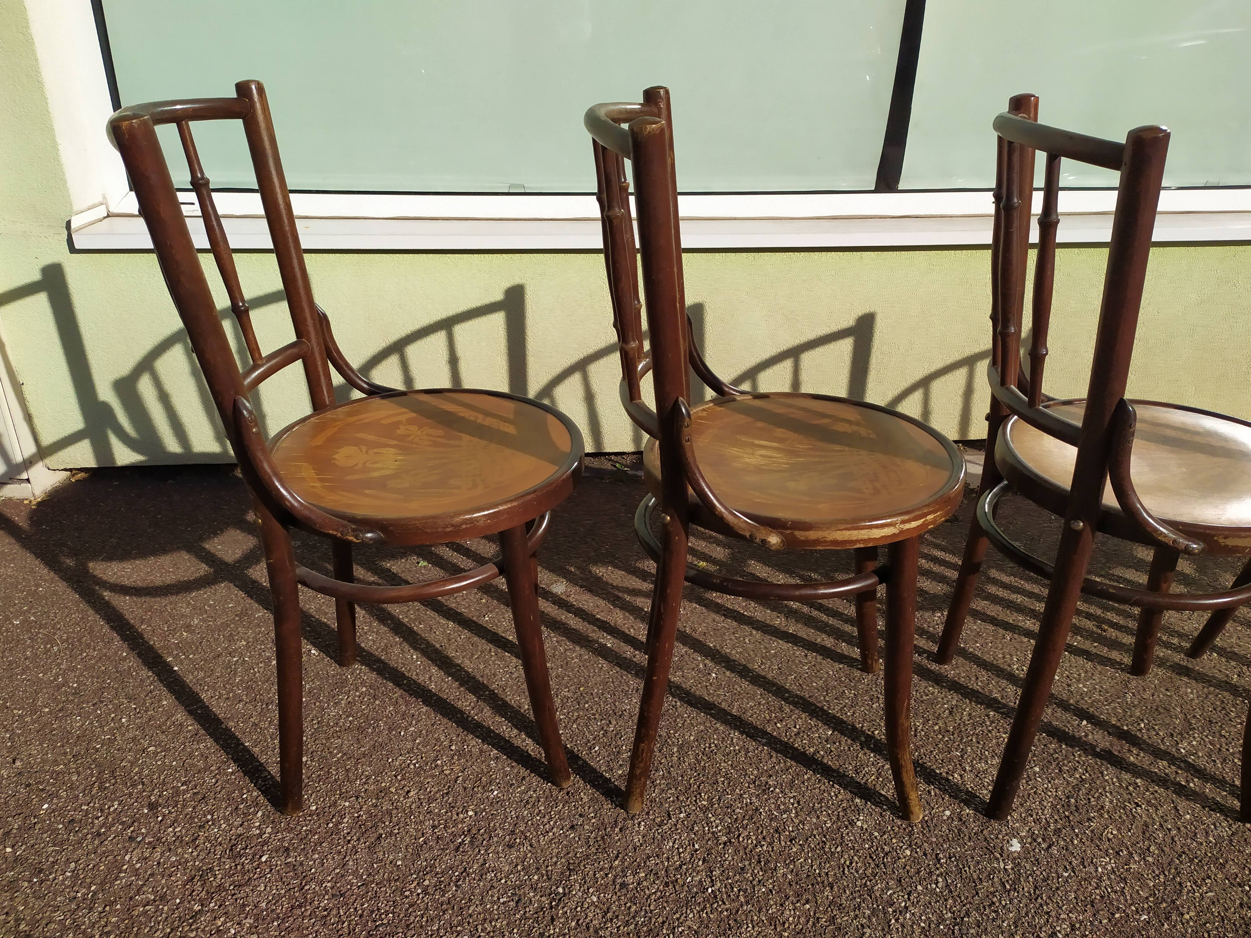 Lot de 6 chaise en bois - bistrot - terrasse - vintage