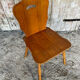 Vintage 1960s Brutalist Blonde Wood Farm Chair #E037