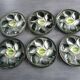 6 antique St Clément barbotine oyster plates