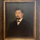 Oil on canvas of a mustachioed man