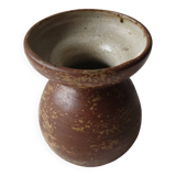 Pyrite stoneware ceramic vase, diabolo shape, signed Monogram Phi
