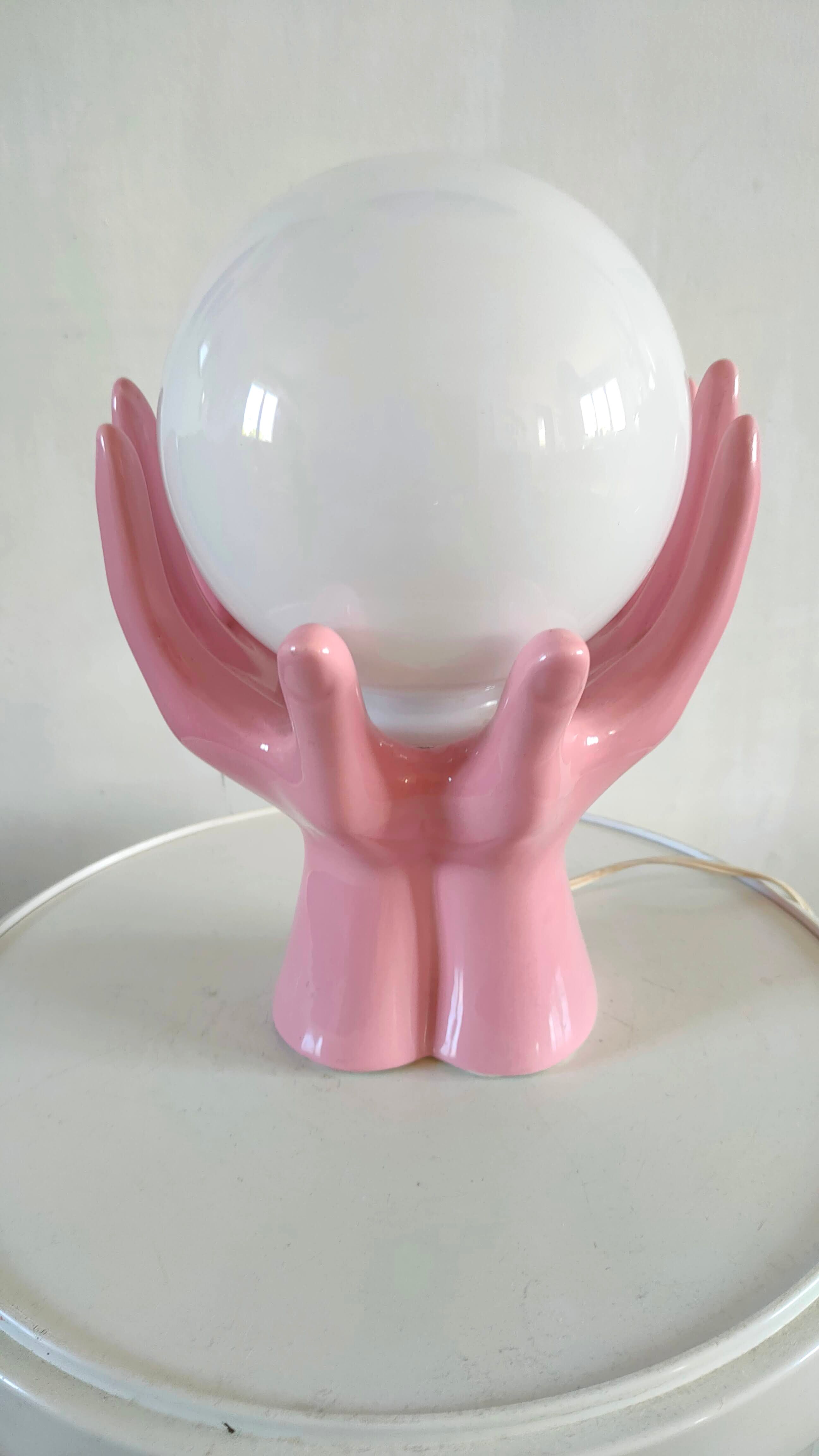 Ceramic hand lamp design 70s