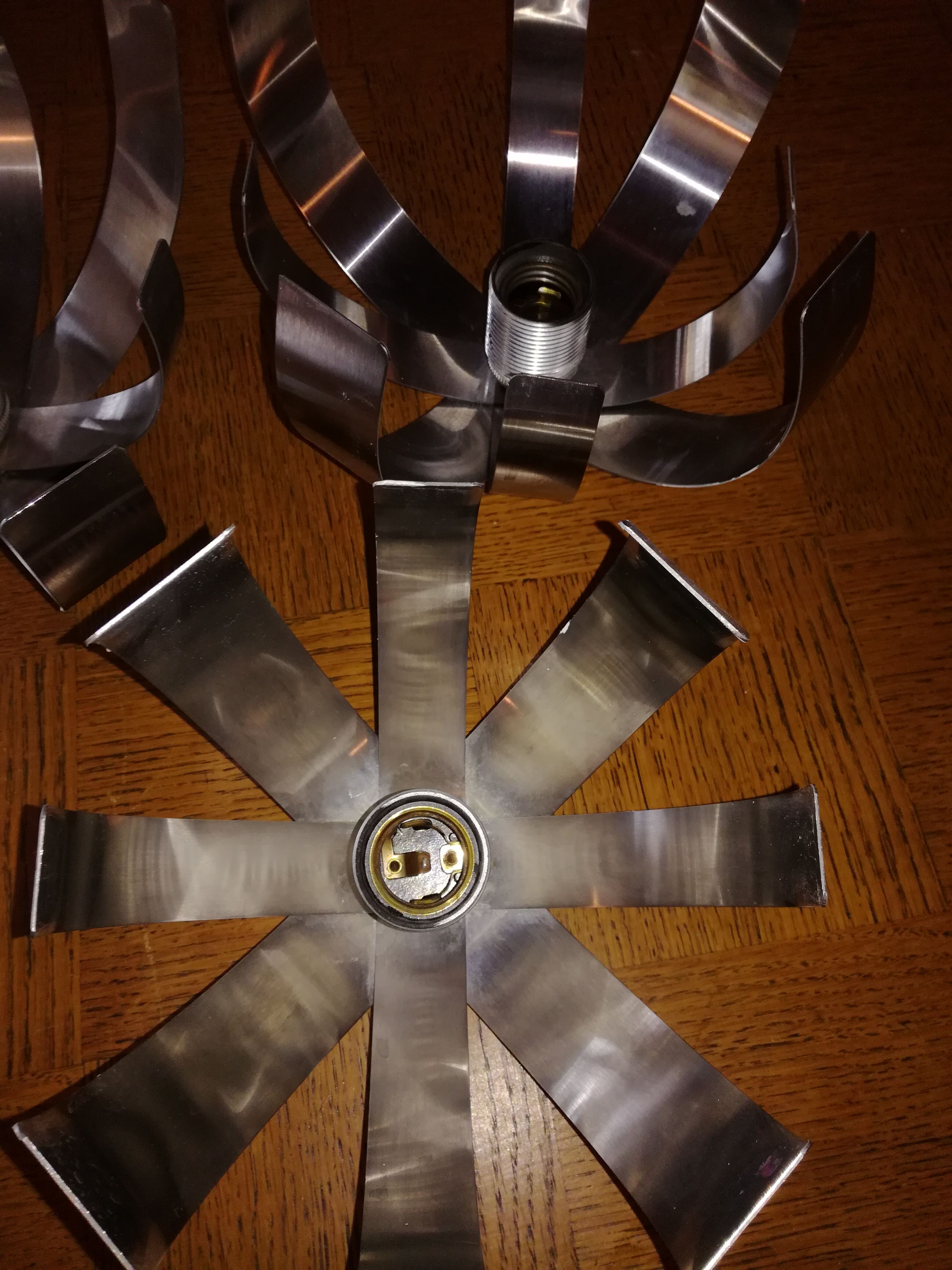 Four 70's flower wall light