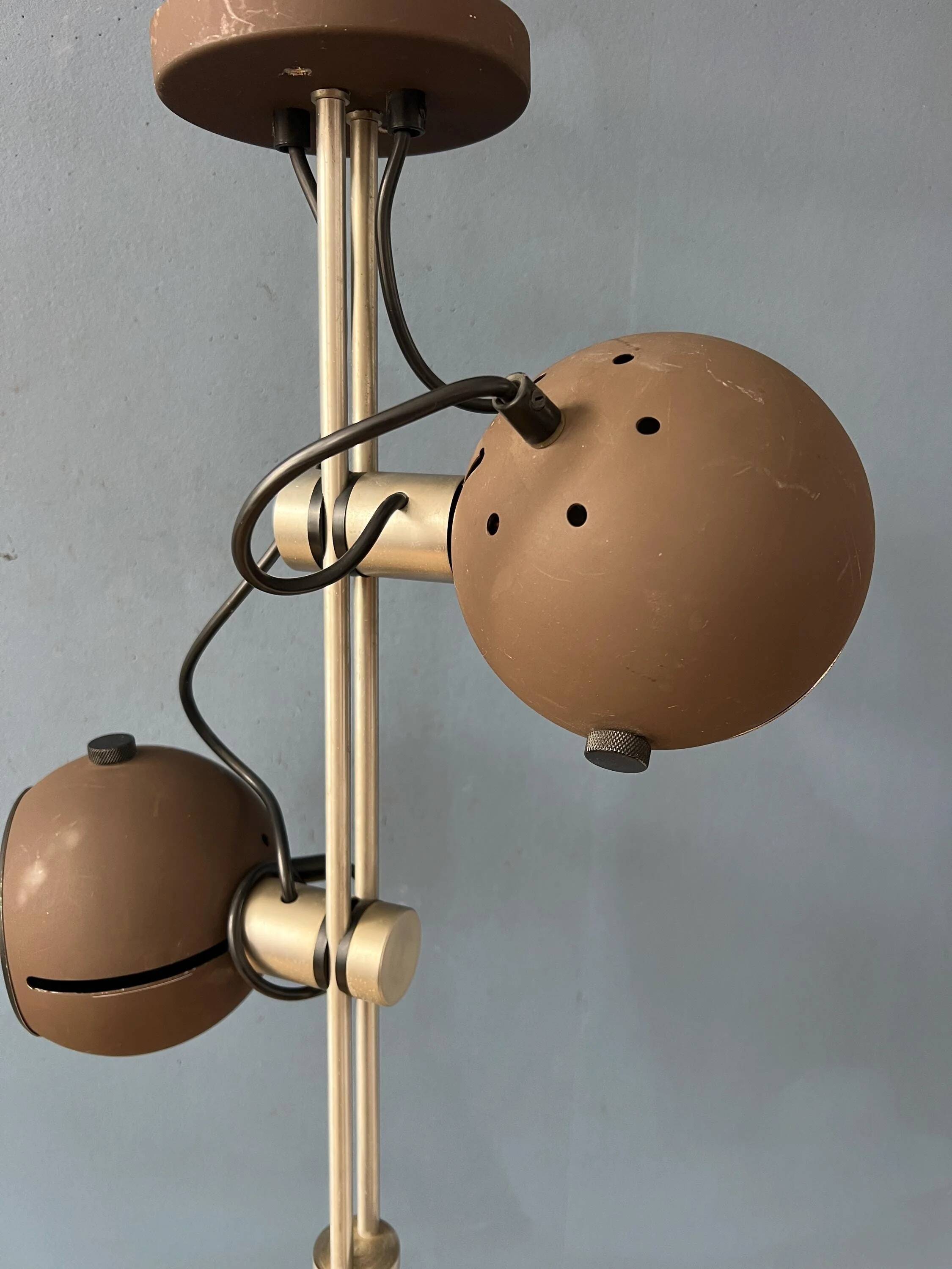 Brown ceiling light - Space Age fixture - vintage eyeball lamp