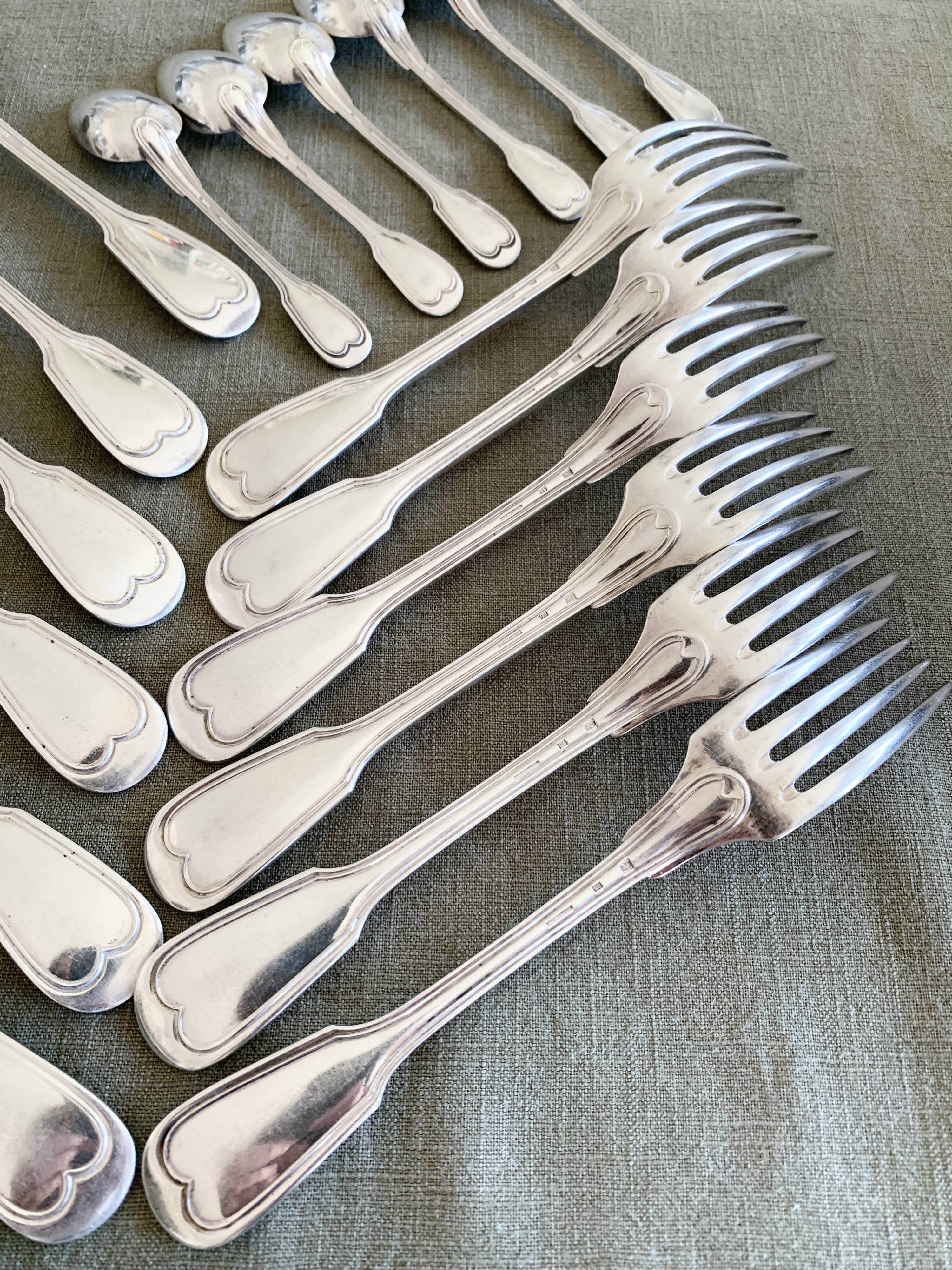 Christofle silver-plated cutlery set in its original case.