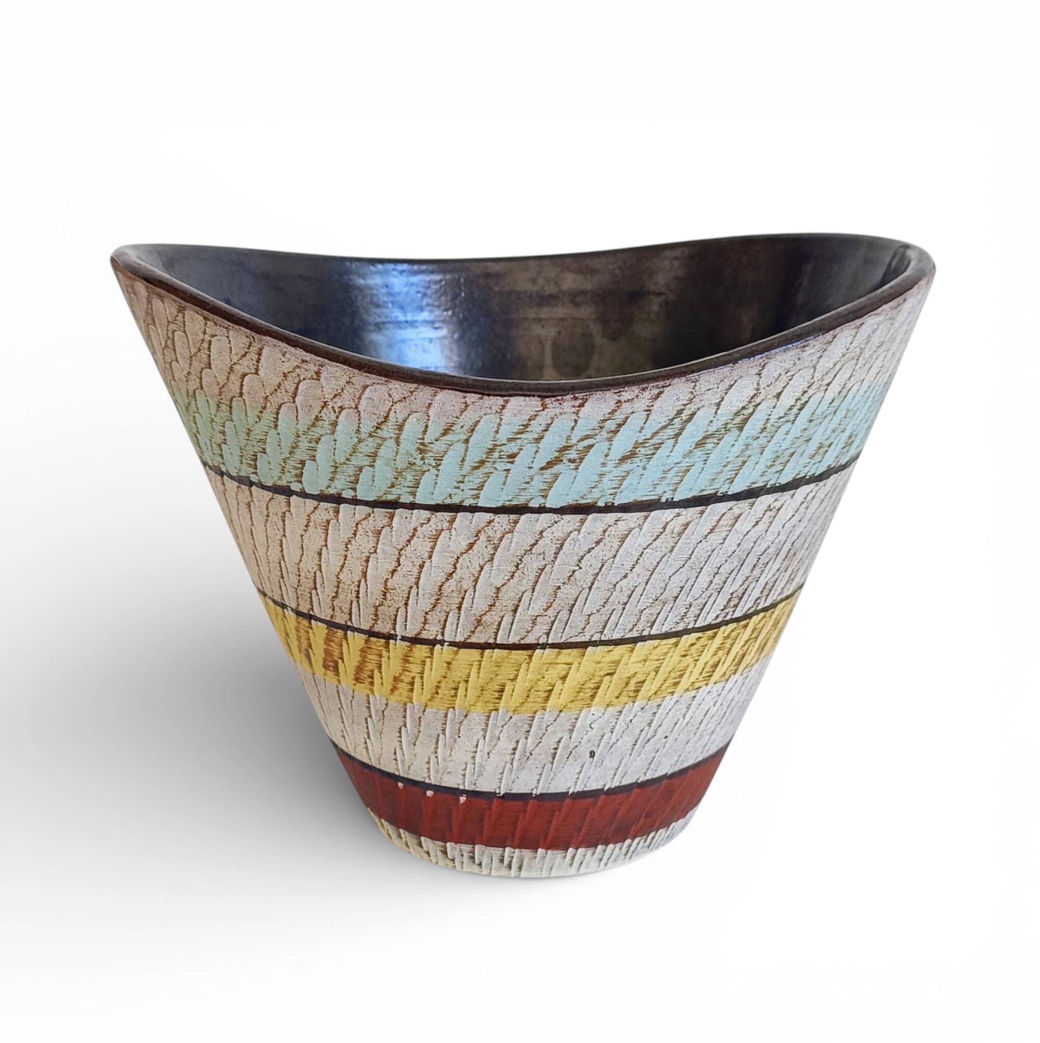 Dümler & Breiden Ceramic Bowl, Sgraffito Décor, West Germany, 1950s