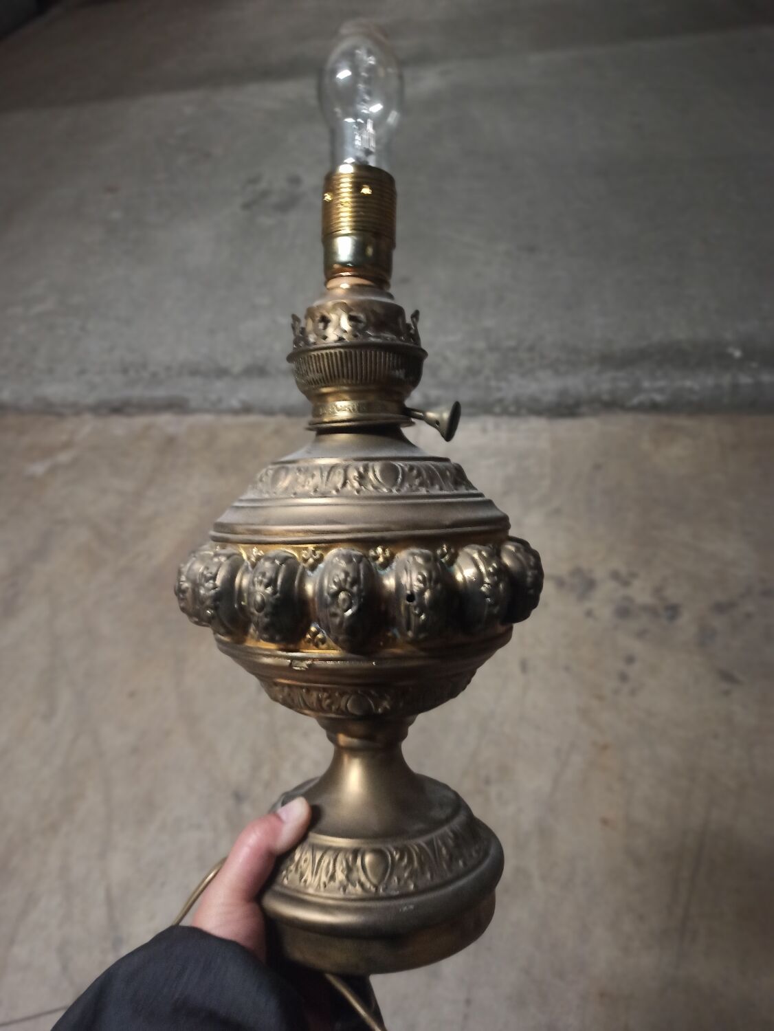 Antique brass lamp foot