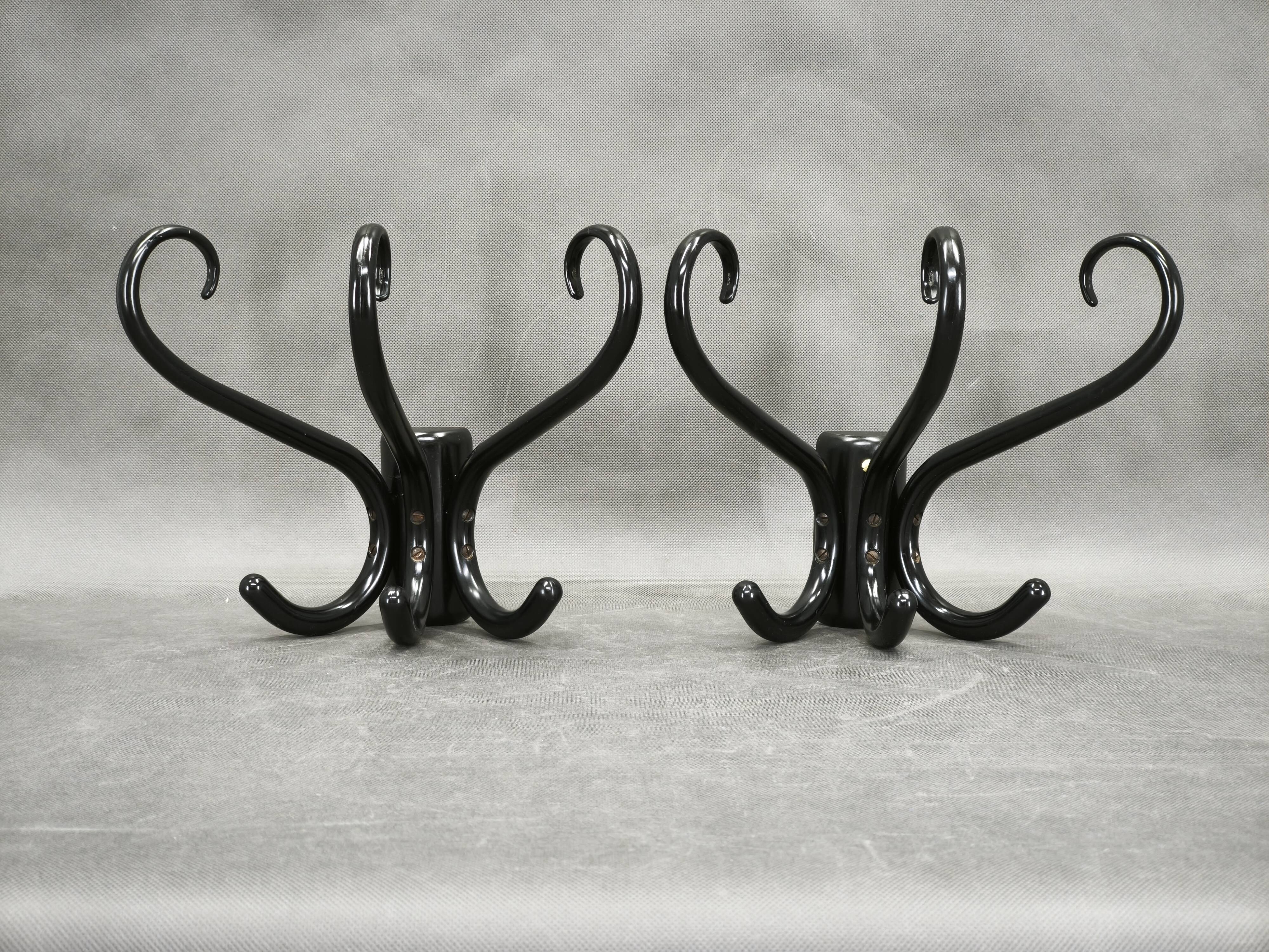 Pair of Bentwood Wall Hooks, Czechoslovakia, 1940s–1950s