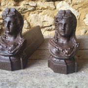 Paire de chenets en fonte XIXème