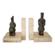 Pair of vintage travertine bookends