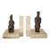 Pair of vintage travertine bookends