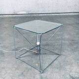 Cubist coffee table with lamp attributed to Max Sauze, France 1960s