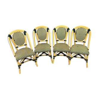 Series of 4 Parisian terrace chairs