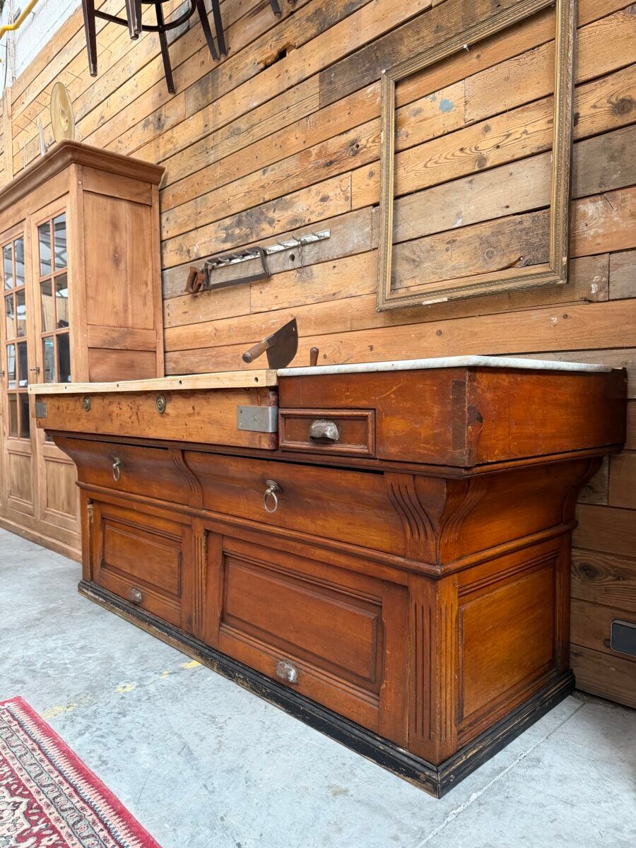 Large butcher's block from the late 19th century.